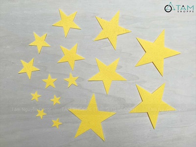 Sao nỉ Vàng phụ kiện Handmade [6 Size] PK-SAO-01